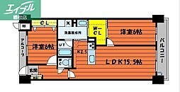 アルファステイツ倉敷阿知 2LDKの間取図画像