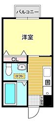 メゾンルベールB 1Kの間取図画像