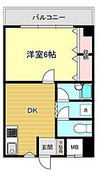 サンファミリー豊岡1st 1DKの間取図画像