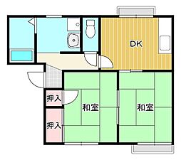 ロイヤルハイツ 2DKの間取図画像