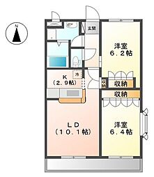 リベルテ 2LDKの間取図画像