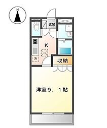 パーク・オアシス 1Kの間取図画像