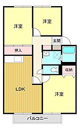 フローラルYOU 3LDKの間取図画像