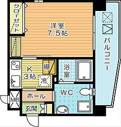 古船場タカヤコーポレーションビル 1Kの間取図画像