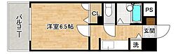 エクレール中井 5階1Kの間取り
