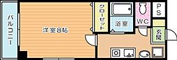 オークハイム 1Kの間取図画像