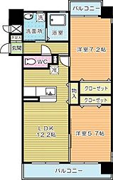レジェンド砂津 2LDKの間取図画像