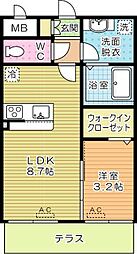 ラ・フィーエ上曽根 1LDKの間取図画像