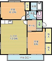 フィオーレ1B 2LDKの間取図画像