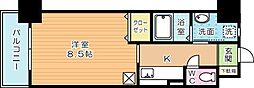 アンシャール 1Kの間取図画像
