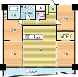 S-FORT小倉 3SLDKの間取図画像