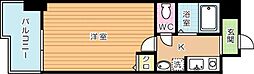 アリエス城野 1Kの間取図画像