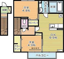 アルウェット 2LDKの間取図画像