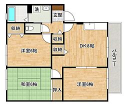 ウインディア蜷田A棟 3LDKの間取図画像