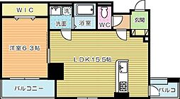 ルーブル黄金 1LDKの間取図画像