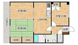 ニューサンリバー小倉 3LDKの間取図画像