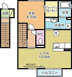 エスポワールモモ 1LDKの間取図画像