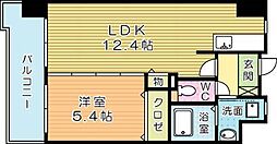ミーナ原町 1LDKの間取図画像