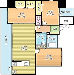 グランヒルズ下曽根 3LDKの間取図画像
