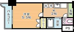 ビブレ城野 1Kの間取図画像