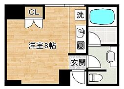 ベルガ片野 ワンルームの間取図画像