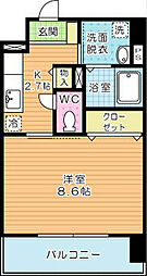 グラーツィア畠中 1Kの間取図画像