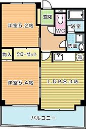 オールセインツ 2LDKの間取図画像