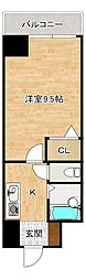 ギャラン南小倉 1Kの間取図画像