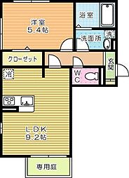 ザ・レジデンスD-room守恒 1LDKの間取図画像