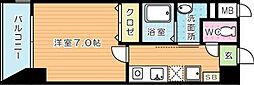 ガーディアンパレス小倉 1Kの間取図画像