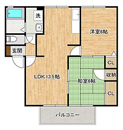 フロンティアエス2 2LDKの間取図画像