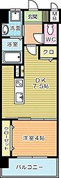 メディプラカーサ 1DKの間取図画像