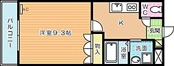 NHサンハイム 1Kの間取図画像