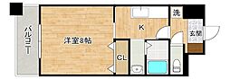 ハミエル下曽根 1Kの間取図画像