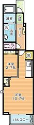 J・サクレ葛原1 ワンルームの間取図画像