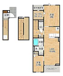 ヴェルデメゾン 2LDKの間取図画像