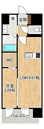 KSK南小倉コアプレイス 1LDKの間取図画像