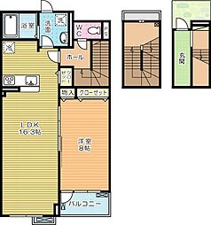 ピラーズ石田 1LDKの間取図画像
