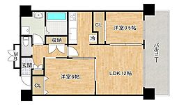 CPタワー 2LDKの間取図画像