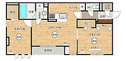 D-ROOM貴船 2LDKの間取図画像