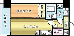 ルネッサンス21小倉東 1DKの間取図画像