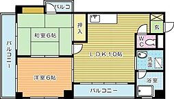 サンライズ片野 2LDKの間取図画像