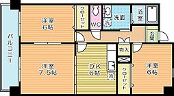 ウェルス守恒 3DKの間取図画像