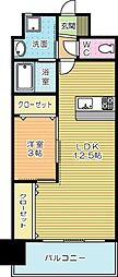 ワンプロジェクト三萩野 1LDKの間取図画像