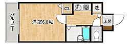 ライオンズマンション小倉駅南第3 1Kの間取図画像
