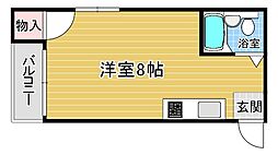 ルアーナ門司 ワンルームの間取図画像