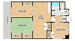 第17共立ビル 3LDKの間取図画像