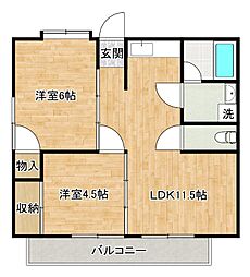 ベスト興産Bビル 2LDKの間取図画像