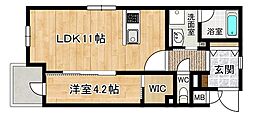 ラ・コルダ中井 1LDKの間取図画像