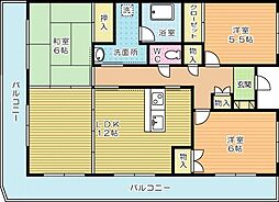 エクセレント中井 3LDKの間取図画像